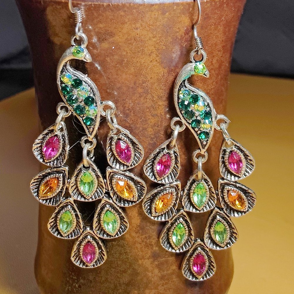 Peacock earrings